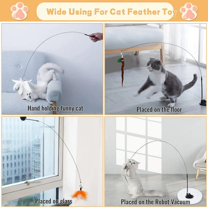 Interactive Cats Toys Feathers Wand