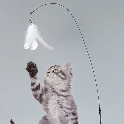 Interactive Cats Toys Feathers Wand