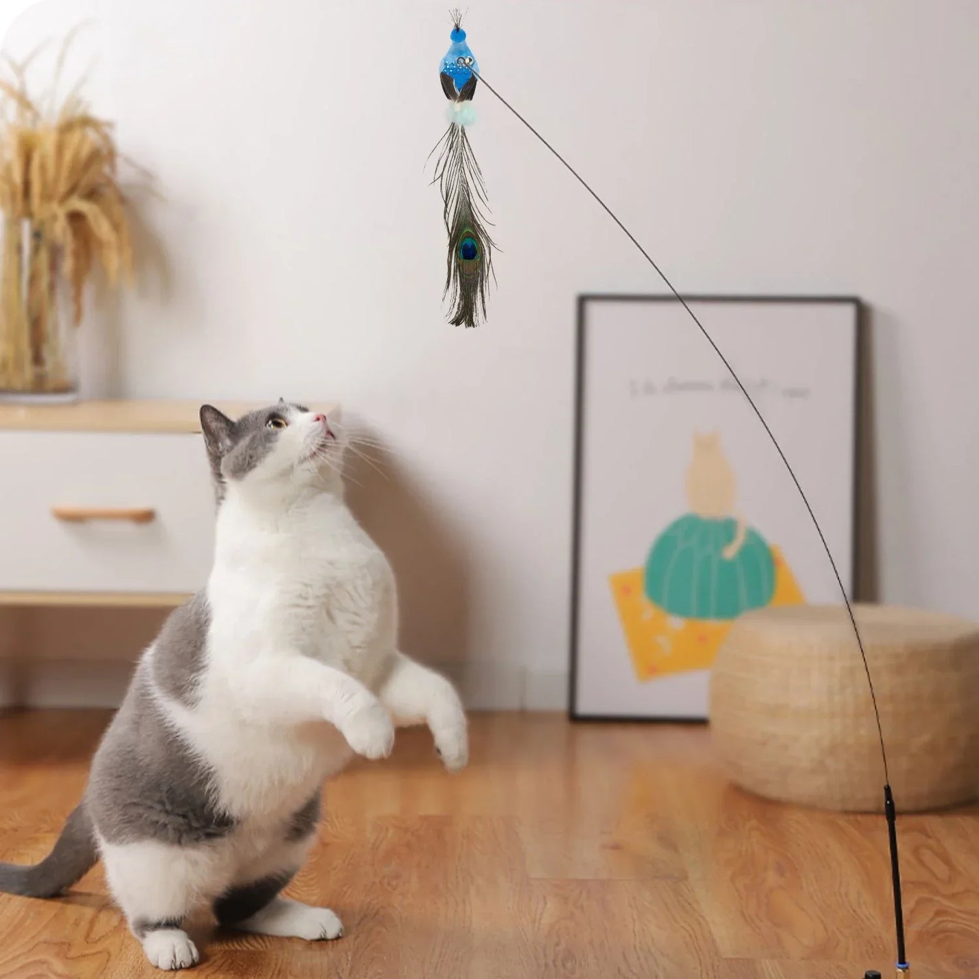 Interactive Cats Toys Feathers Wand